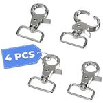 4Pcs Swivel Snap Hooks Heavy Duty Clips - 2.2" Snap Hook Carabiner Clip Lanyard Stainless Steel Carabiner Clips for Keys Lobster Claw Clasps - Dog Lash Clips Trigger Snap Hooks Dog Tag Clip