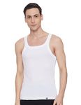 Van Heusen Men Athleisure Moisture Wicking Gym Slim Fit Vest - 100% Combed Cotton - Ultra Soft, Extended Length_60077_White_L