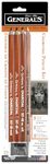 GENERAL's Pencil 557Bp Charcoal Pencil Kit With Eraser, 0.12" Height, 2.75" Width, 9.75" Length (Pack Of 5)