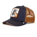 Goorin Bros. Trucker Hat Men - Mesh Baseball SnapBack Cap - The Farm, Navy Goat, One Size