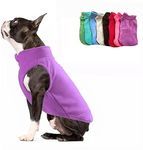 JACKO & CO - Fleece Vest Sweater with Leash Ring - Soft Lightweight Breathable for Puppies Small Medium Dogs, Kitten, Cats, Chihuahua - Warm for Fall/Autumn/Winter (Purple, L)