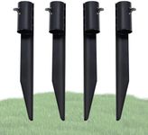 Steel Torch Stakes for Tiki Torches, Freestanding Poles and Solar Lights, 10inch Torch Stand Stakes Outdoor Light Stakes Garden Stakes for Lights (4 Pack)