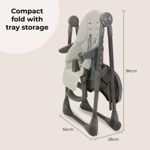 My Babiie Highchair – Grey Adjustable Baby Feeding Chair