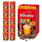 NY COFFEE 3 IN 1 BOX (10 x 10 SACHETS) - Coffee Sachets Bulk | 3 in 1 Coffee Sachets Bulk Coffee | Individual Coffee Sachets Individually Wrapped | Instant Coffee Sachet | Mokate Coffee Sachets