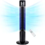 NETTA Tall Tower Fan 42 Inch, Quiet Bladeless Tall Fan,7 Hour Timer with Remote Control, Oscillation, LED Touch Display, 3 Modes & 3 Speed Settings for Home & Office - Black