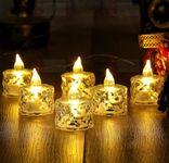 50 Pcs Acrylic Flameless & Smokeless Decorative Candles Led Tea Light Candle Perfect for Gifting, Home, Birthday, Diwali, Christmas,Decorative Candles,Balcony, Birthday