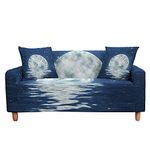 Highdi Slipcover Sofa Cover 1 2 3 4 Seat, 3D Ocean Printed Stretch Elastic Fabric Washable Armchair Couch Cover Protector Cover Decor for Leather Sofas Loveseat (starry night,2 seater)