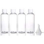 4pcs Travel Bottles,80ml Refillable Clear Empty Plastic Travel Size Containers Bottles with Screw Lids for Toiletries,Soap,Shampoo and Conditioner