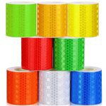 8 Rolls Reflective Tape, BetterJonny 24M High Visibility Outdoor Waterproof Self-Adhesive Reflective Tape, Safety Warning Tape Fluorescent Tape for Bikes Cars Ships Motorcycles Raincoat