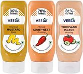 VEEBA AMERICAM MUSTARD SAUCE+CHIPOTLE SOUTHWEST DRESSING+THOUSAND ISLAND DRESSING (PACK OF 3*) 0.9 kg (Pack of 3)