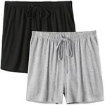 Vislivin Sleep Shorts for Women Pajama Shorts Lounge Bottoms with Pocket Black/Gray M