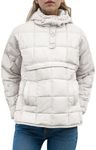 Flygo Womens Oversized Puffer Jacket Packable Quilted Pullover Jackets Hoodies Lightweight Padded Down Coat(White-S)