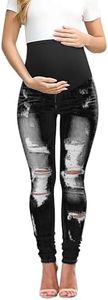 Maternity Jeans Over The Belly Slim Stretch Maternity Pants Casual Maternity Work Pants Black