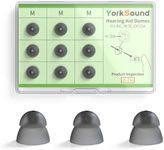 YorkSound Set of 9 Hearing Aids Domes, Silicone Power Domes Close Domes Ear Tips, Hearing Aid Replacement Domes, Sure Fit RIC RITE and Open Fit BTE Hearing Amplifier, Smoky Color, Medium