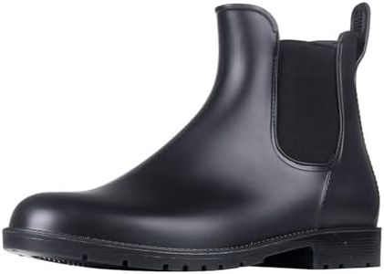 Asgard Women's Ankle Rain Boots Waterproof Chelsea Boots, Black 36 (Size 6)