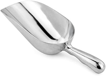 New Star Foodservice 34547 One-Piece Cast Aluminum Round Bottom Bar Ice Flour Utility Scoop, 24 -Ounce, Silver