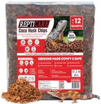 ReptiCare Coconut Husk Chips 12 Quarts of Ready to Use Organic Coco Husk Bedding for Ball Pythons, Snakes, Tortoises, Crested Geckos, Frogs, or Lizard Terrarium Tanks - 2.87 lb