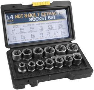 Kit de 14 extracteurs d'écrous : WIYETY Jeu d'extracteurs de vis à profil spiralé Jeu de douilles Extracteur de boulons pour enlever les écrous et vis endommagés et rouillés (6,35-19 mm)