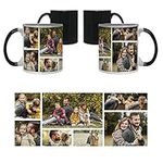 Personalised with Seven Photos/Multi Photo Printed Collage Mug, Novelty, Ceramic Colour Changing Magic Mug, Memorable Gift Ideas for Family, Friends, Birthday, Any Special Occasion. (7 Photos)