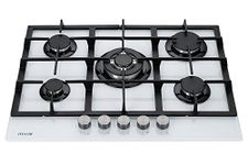 Millar GH7051TW Tempered Glass Hob Cooktop with 5 Gas Burners - White, 70 cm