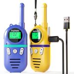 Inspireyes Walkie Talkies for Kids Rechargeable, Gifts for Kids, Boys Girls Ages 3-12, 2-Pack Kids Toys, Long Range 48-Hour Battery, Outdoor Camping Games Toys