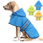 Weesiber Dog Raincoat-Reflective Dog Rain Coat with Hoodie, Waterproof Lightweight Adjustable Dog Rain Jacket Poncho Slicker for Small Medium and Large Dogs (Medium, Blue)