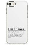 Stylish Word Definitions: Best Friends Impact Phone Case for iPhone SE TPU Protective Light Strong Cover with Text Dictionary Define Wording Font