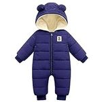 Baby Snowsuit, Infant Boys Winter Clothes, Newborn Hooded Jacket, Toddler Girls Snow Suit Coat for 6-9-12 Month Blue