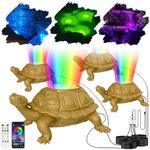 OSREE Underwater LED Pond Light with 12V Transformer, 6W Turtle Fountain Light LED Underwater with APP, IP68 Waterproof Underwater Lights for Pond Fountain Waterfall Yard Water Feature, 4 SpotLights