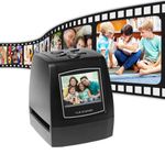 Film and Slide Scanner, Film Digitizer Converts 35mm 135mm Negatives Color Black White Slides to 5MP 10MP JPEG Images, 2.4 Inch LCD Display, Supports Preview, Playback (US Plug)