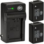 BM Premium 2 Pack of DMW-BMB9 Batteries and Battery Charger Replacement for Panasonic Lumix DC-FZ80, DMC-FZ40K, DMC-FZ45K, DMC-FZ47K, DMC-FZ48K, DMC-FZ60, DMC-FZ70, DMC-FZ100, DMC-FZ150 Digital Camera
