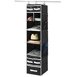 ZOBER Closet Organizers - 9 Shelves with 5 Drawers for Storage and Organization - Hanging Closet Organizer with Foldable Cube Storage Bins