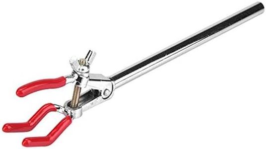 Lab Clamp Zinc Alloy Retort Stand Clamp Three Jaw Clamp 3 Prong Finger Flask Clamp Test Tube Condenser Holder with Plastic Grip (Small)