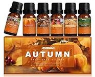 Fall Essential Oils Gift Set, Autumn Fragrance Oil for Diffusers and Candle Making - Spiced Cider, Pine, Pumpkin Spice, Autumn Wreath, Cinnamon, Snickerdoodle