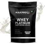 NAKPRO Platinum Whey Protein Isolate 90%, 500g Unflavoured | 31g Protein, 7g BCAA | Trustified Certified 100% Authentic Supplement Powder & No Adulteration | Low Carbs, Fast Absorbing Whey Protein Powder