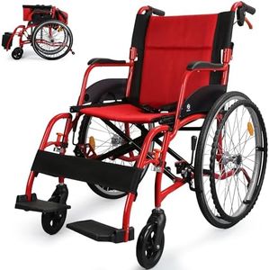 Wheelchairs for Adults, WHLICKS 2025 Premium Comfortable Transport Wheelchair Lightweight Foldable，25lb Portable Transfer Chair for Seniors with Swing-Away footrests and Anti Tipper, 264lb Capacity