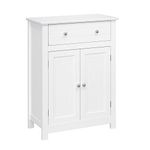 VASAGLE Free Standing Bathroom Cabinet, Kitchen Cupboard, Wooden Entryway Storage Cabinet UBBC61WT