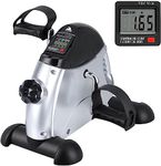 EVOLAND Exercise Bike, Mini Fitness Bike, Arm and Leg Trainer, Pedal Trainer with LCD Display, Home Trainer, Fitness Equipment for Home, Office, silver, ‎41.2 x 32.6 x 18.9 cm