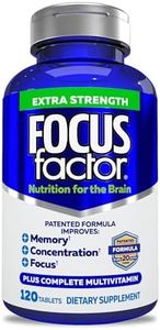 Focus Factor Extra Strength - Memory, Concentration & Focus - DMAE, Vitamin D, DHA, Bacopa & Much More - Trusted Clinically Tested Brain Health Supplement (120 Count)