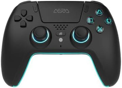 ASRVA Black Wireless Pro Controller for PS5, Hall Effect Joystick No Drift, 2 Back Paddles, Macro, Gyro, 1000mAh, RGB, Compatible with PS5/Pro/Slim/PC/iOS/Android