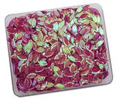 eshoppee 100 gm Pink Color Leaf Shape Sequins for Crafts for Embroidery Work Sitara for Fancy Dress Making Art and Crafts DIY kit (15)