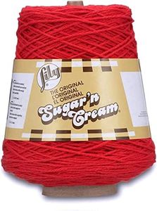 Lily Sugar N Cream Cones Red Yarn - 1 Pack of 14oz/400g - Cotton - #4 Medium - 706 Yards - Knitting/Crochet