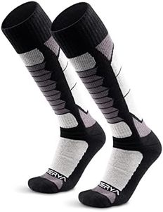 WEIERYA Ski Socks Light Weight, Merino Wool Socks for Winter Sports, Over the Calf, Unisex, Grey 2 Pairs, X-Large