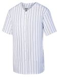 Augusta Sportswear Augusta Pinstripe Full Button Baseball Jersey, White/Navy, Small