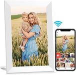 AEEZO 10.1 Inch WiFi Digital Picture Frame, IPS Touch Screen Smart Cloud Photo Frame with 32GB Storage, Easy Setup to Share Photos or Videos via Free AiMOR APP, Auto-Rotate, Wall Mountable (White)