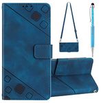 Grandoin Compatible with iPhone 6S Plus/6 Plus Case, Crossbody Case for iPhone 6S Plus/ 6 Plus (5.5 Inch), Magnetic Flip Leather Case with Adjustable Neck Cord Lanyard Strap, Card Slots Cover (Blue)