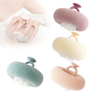 Super Soft Sunflower Suction Cup Bath Ball, 2025 Upgraded Bath Sponge Cleaning Brush Exfoliating Bath Sponge Cleaning Brush, Multi-color Mesh Pouf Sponge Mesh Shower Ball for Women, Men Shower (4 Pcs)