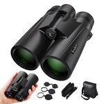 12x42 HD Binoculars for Adults, Super Bright High Power Binoculars with Large View, Clear Low Light Night Vision, BAK4, FMC Prisms, Waterproof Compact Binoculars for Bird Watching Hunting Stargazing