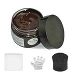Leather Recoloring Cream, Leather Color Care Repair Balm Restorer Filler with Disposable Gloves Brush Sponge for Faded Scratched Leather Sofas Handbag Car Seats Boots Jacket Shoes (Dark Brown)