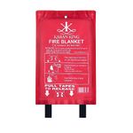 KARAN KING® - Fire Blanket - Flame - Retardant Safety Blanket for Home, Kitchen, Caravans, Garages - Heat-Resistant and Versatile Fire Protection Equipment (Large, Quick Unfolding, with Loops)